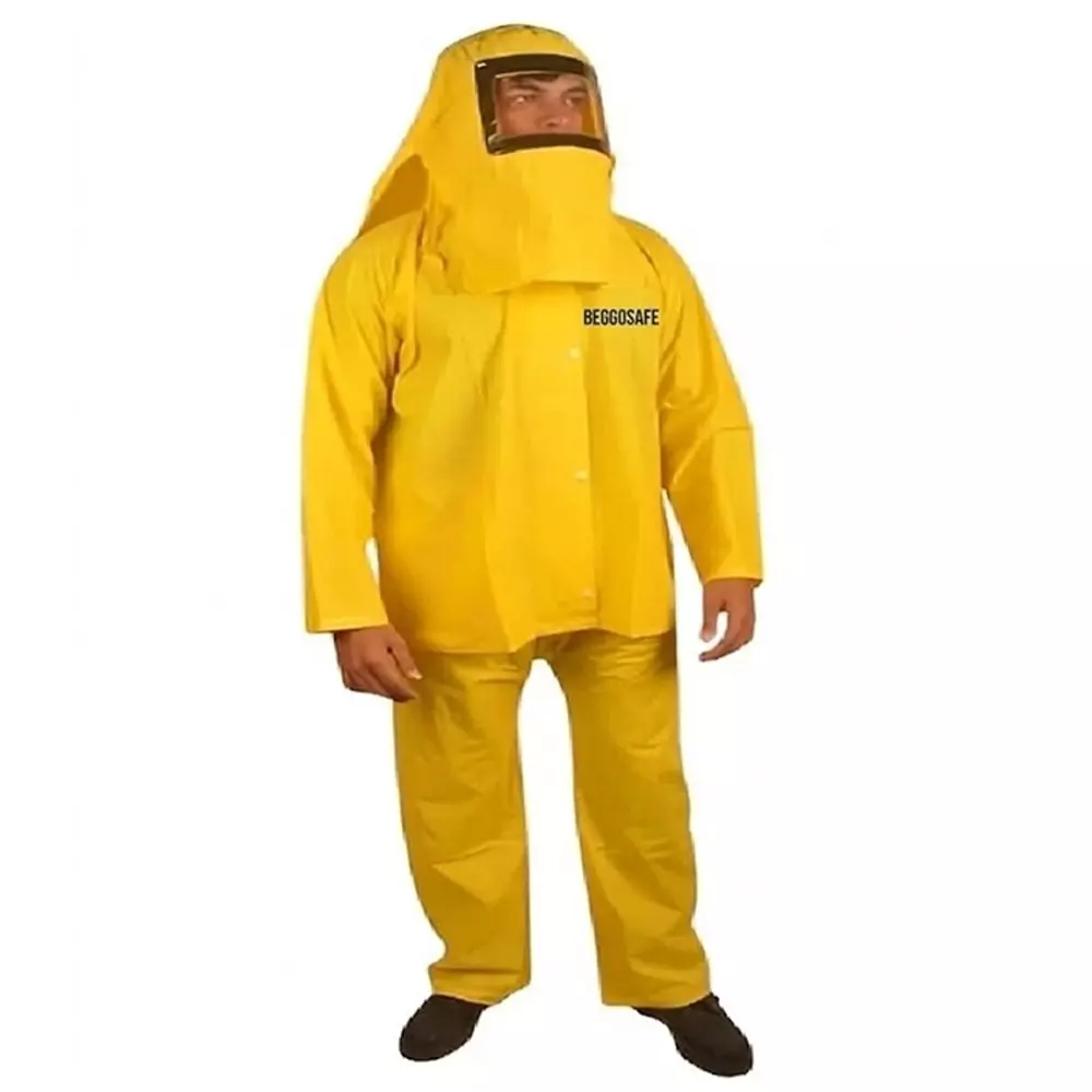 BEGGOSAFE PVC Chemical Suit Unisex Universal Fit PVC Material Yellow Color Free Size