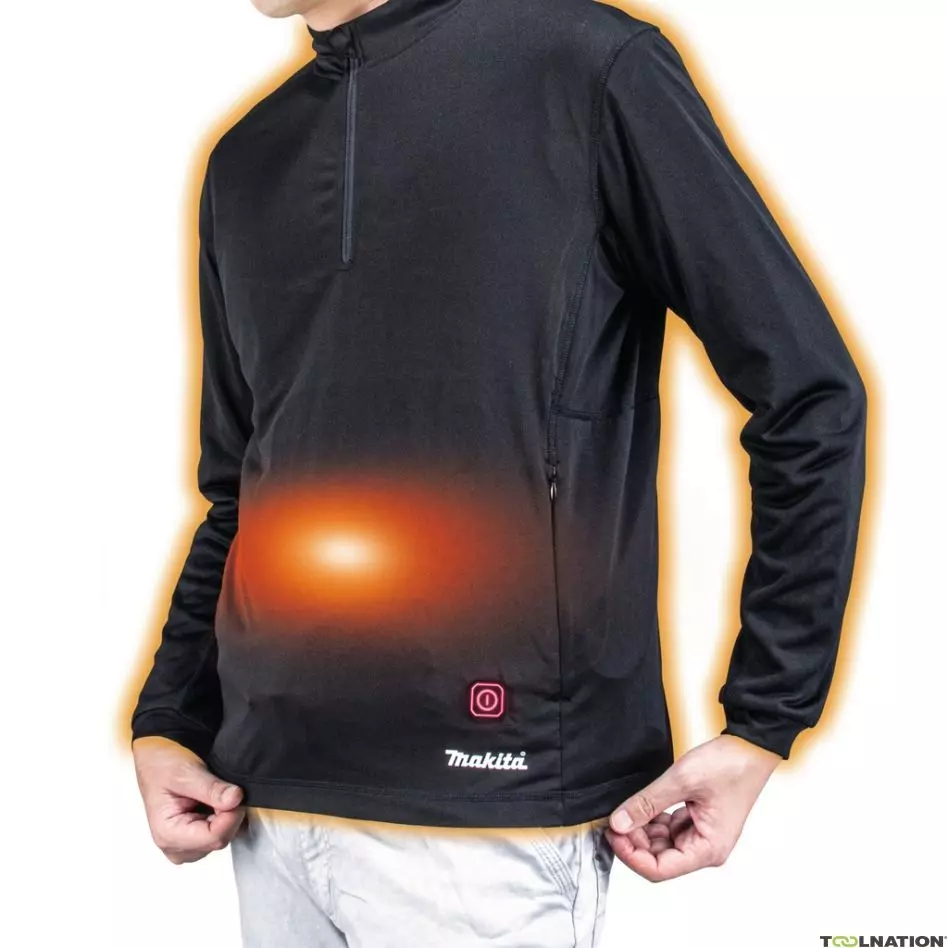 MAKITA Polyester Fabric Battery Heated Base Layer Shirt Half-Zip Jacket 10.8 - 18 V, DCX201A2XL