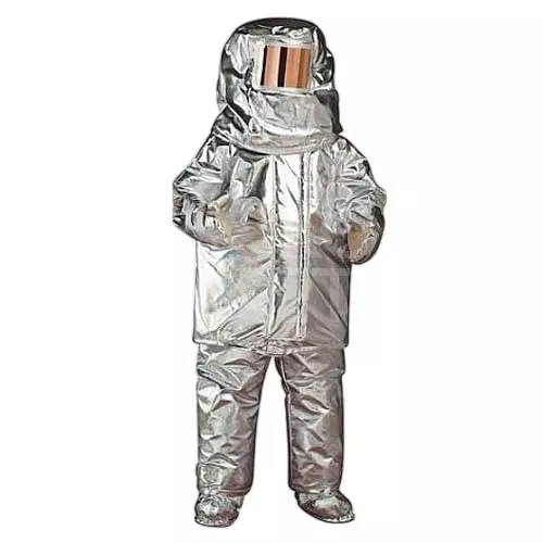 GENERIC Fire Proximity Suit Aluminium 3 Layers Silver Full Sleeves for Commercial & Industrial Use