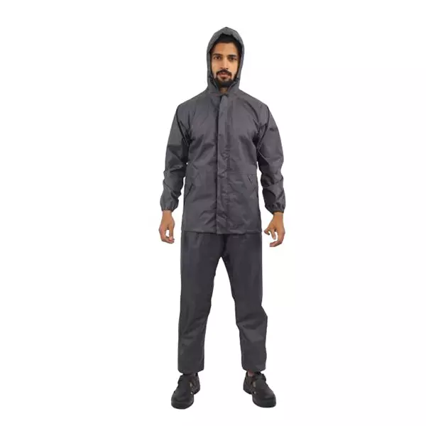 Mallcom Nimbus Rainwear Garment Set Full Sleeve & Zipper Grey Size - M