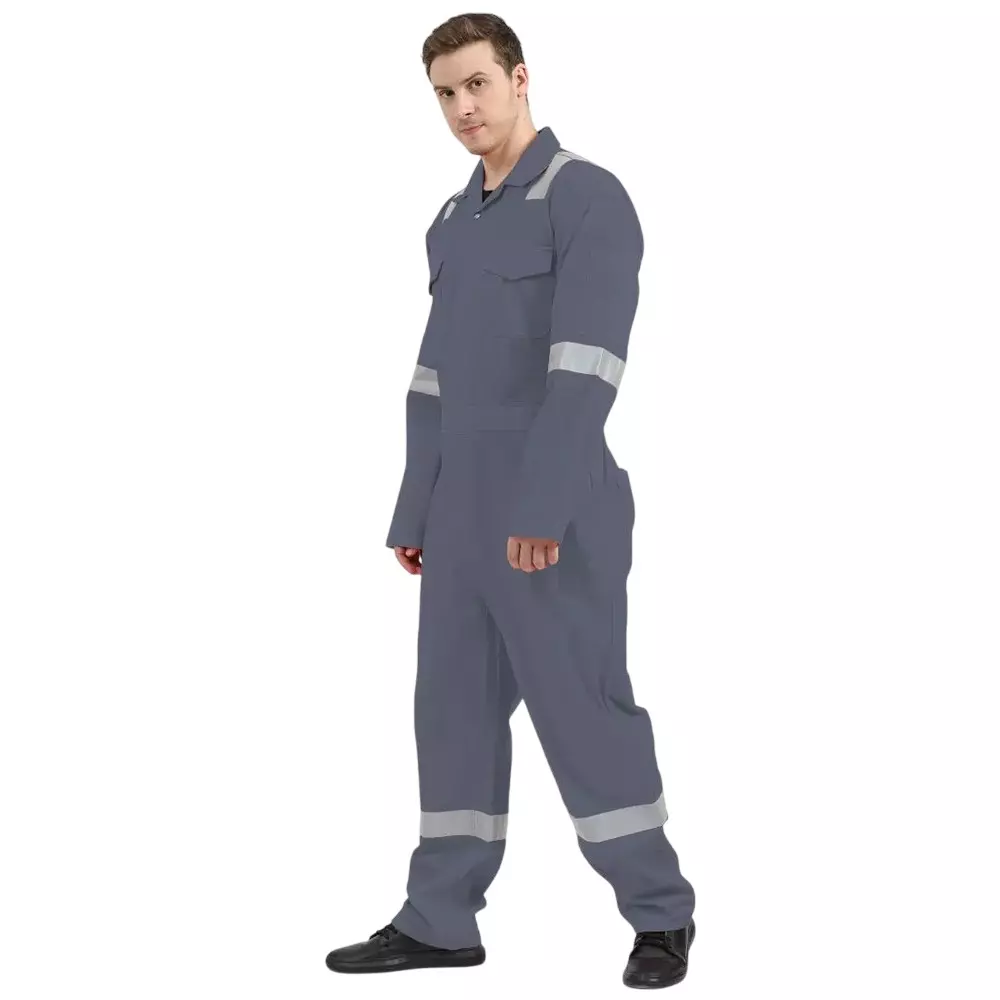 Numode Coverall Boiler Suit Industrial High Visibility Grey with Full Sleeve for Men Size S, NM10008