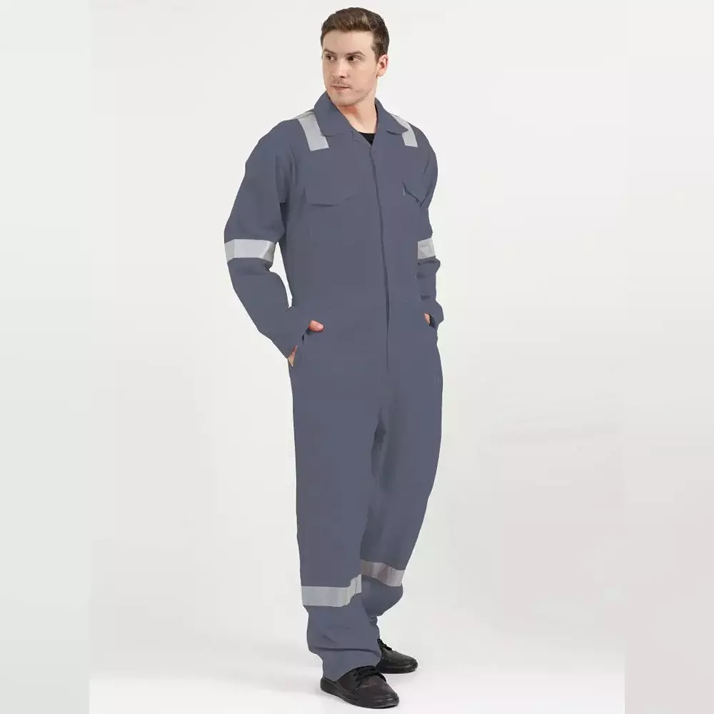 Numode Coverall Boiler Suit Industrial High Visibility Grey with Full Sleeve for Men Size S, NM10008