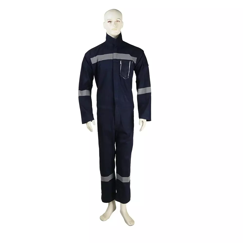 HEAPRO High Reflective Protective Coverall Standard Comfort Fabric 170 GSM Blue Size L, HOO-02 (Pack of 50)