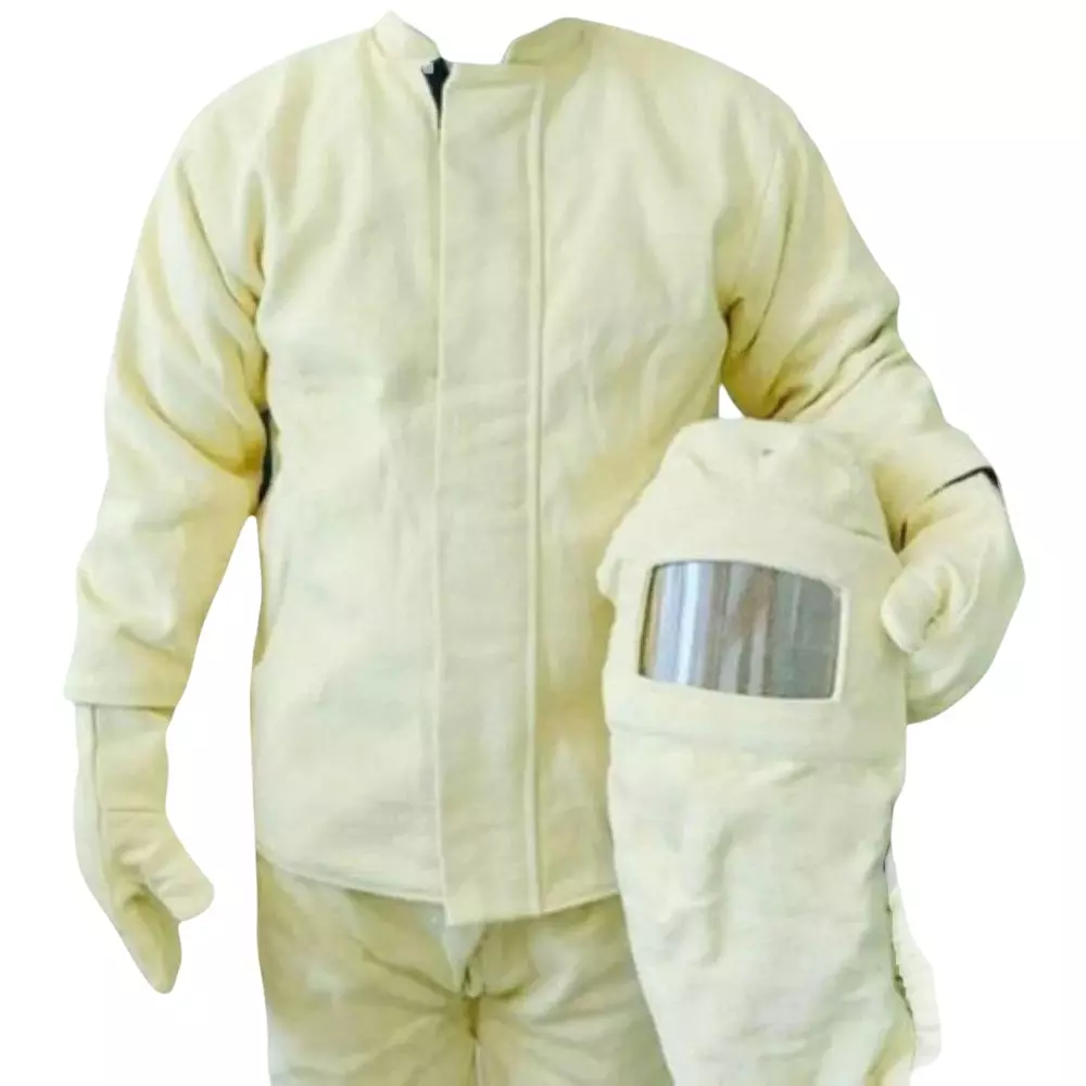 GENERIC Heat & Fire Protection Suit with Complete Kit Kevlar Yellow Free Size (Pack of 10)