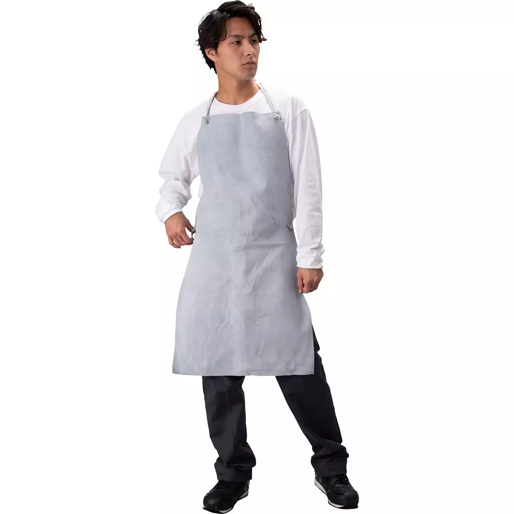 monotaro-split-cowhide-leather-welding-apron-gray-free-size-12126408