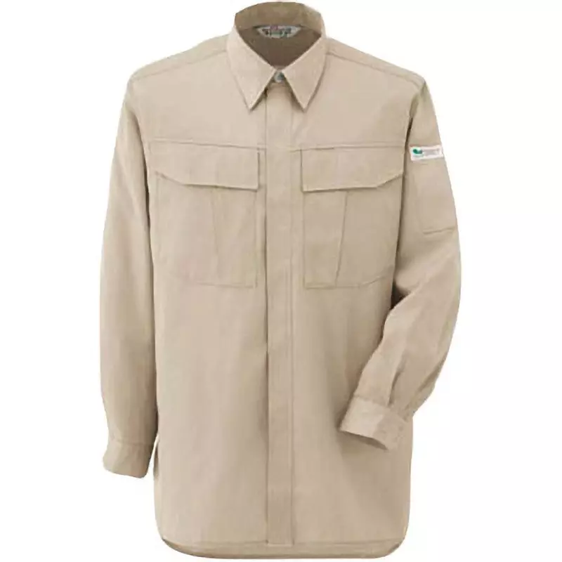 MIDORI Long Sleeve Shirt Beige L Size 112.0 cm Chest Circumference, RCS2590UEL