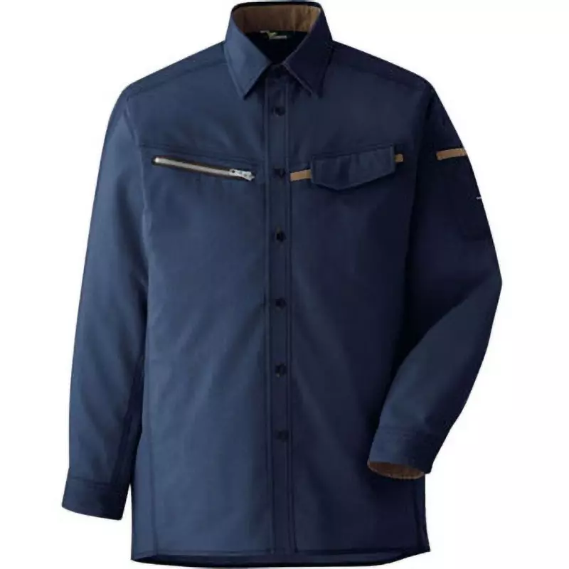 MIDORI Long Sleeve Shirt Navy S Size 104.0 cm Chest Circumference, VES2537UE