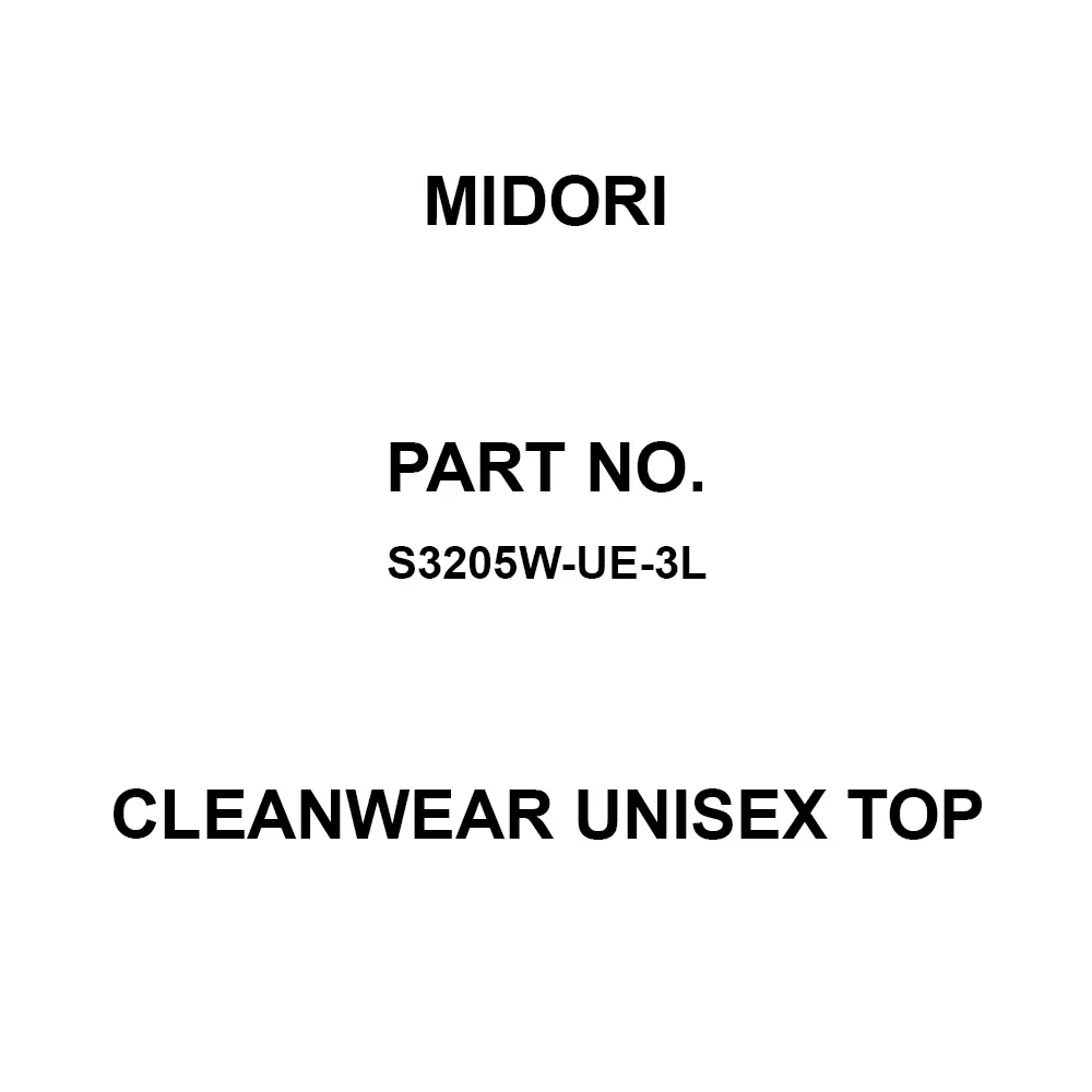 MIDORI Cleanwear Unisex Top Polyester 100% 84 cm Sleeve Length 3L, S3205W-UE-3L