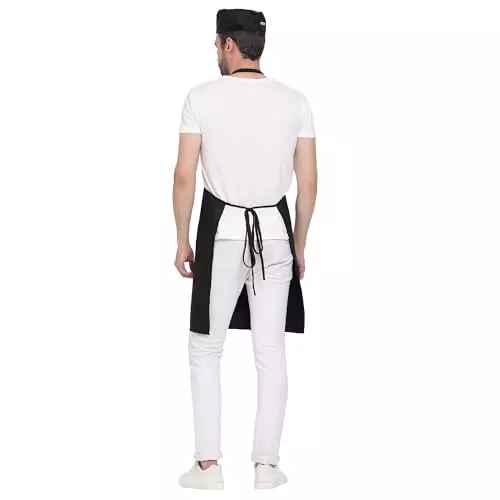 Uniformer Apron Black Unisex Stylish Design Polycotton 2 Pockets for Chefs, Bakers & Home Cooks Use, (Pack of 12 Pcs)