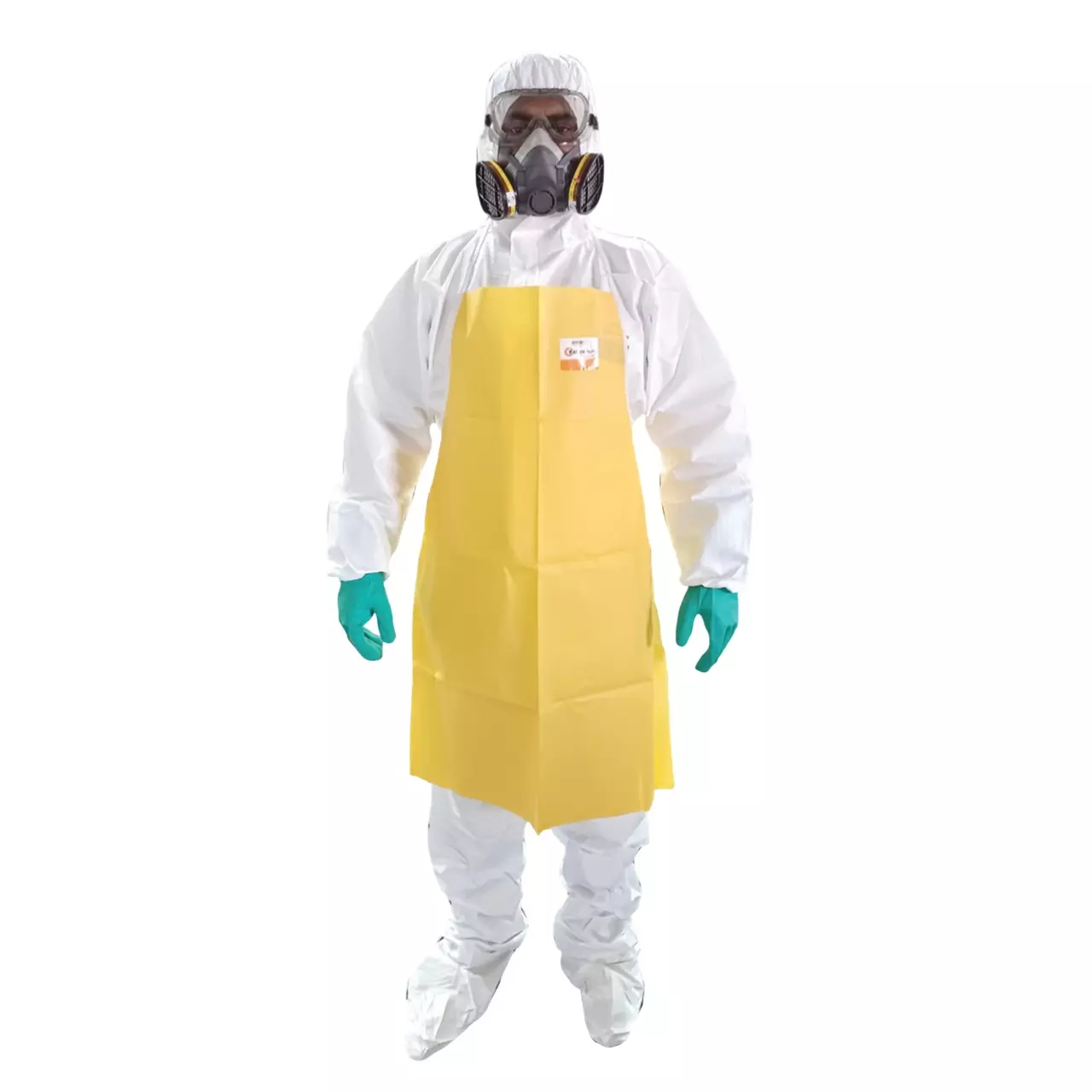 Udyogi Kem-Shield Protective Apron Yellow High-Quality Non-Woven Fabric 71x91 cm (28x36 inch), KS401A