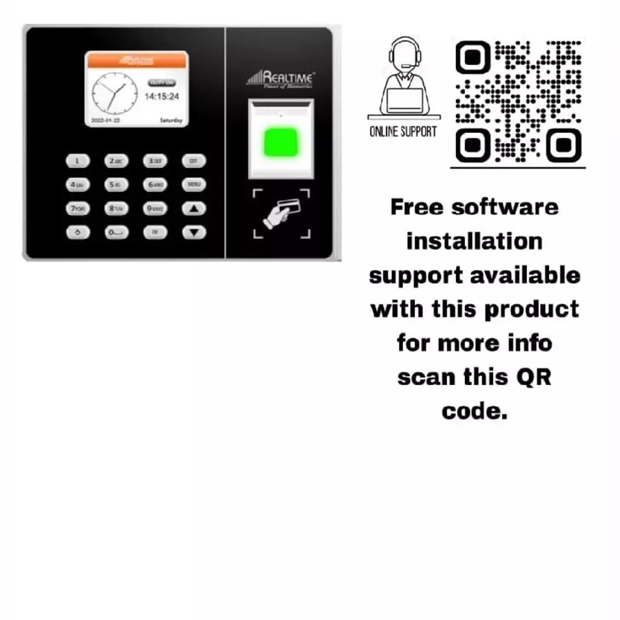 Realtime RS 9W Attendance Machine with Access Control System 12 V Adapter