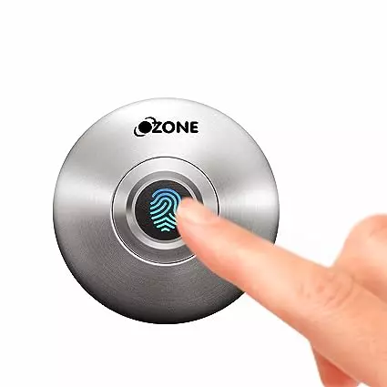 Ozone SN Black Fingerprint Access Automatic Locking System Smart Digital Furniture Lock (Silver) OZFL-55-F