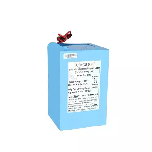 ielecssol Solar Lithium Battery 12 Ah Lithium Ferro Phosphate Battery for Outdoor Use