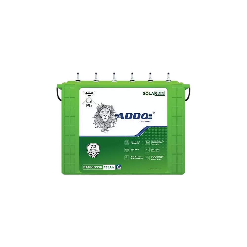 ADDO Regular Series 12 V 135 Ah Solar Tubular Battery, EA1800SSR