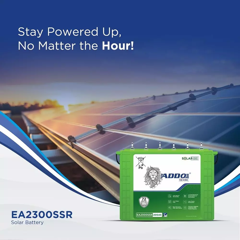 ADDO Regular Series 12 V 200 Ah Solar Tubular Battery, EA2300SSR