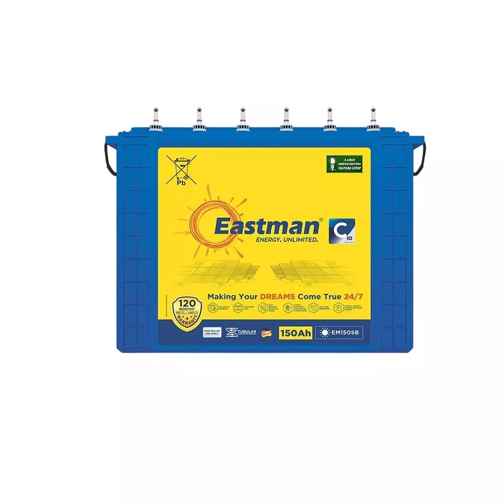 Eastman Regular Series 12 V 150 Ah Solar Tubular Battery, EM150SB