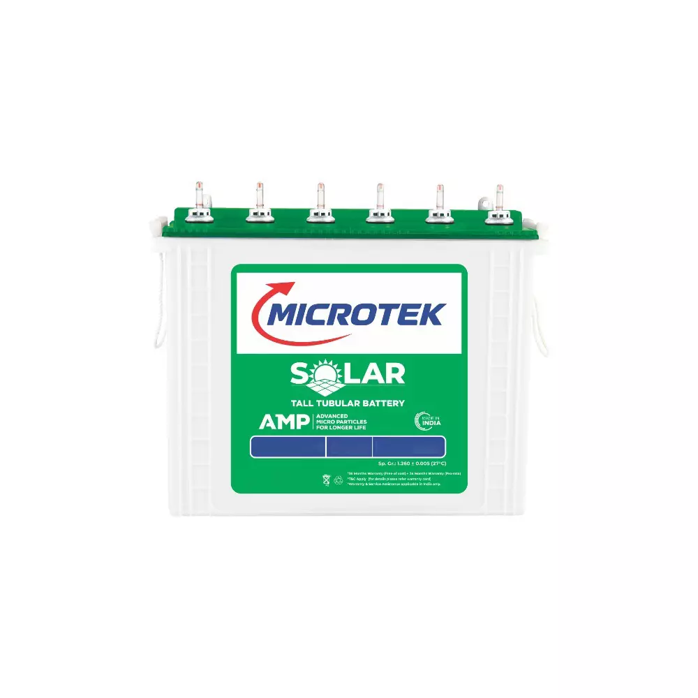 Microtek Tall Tubular Solar Battery 150 Ah 12 V Surface Mounted for Home, Office, 899-BAS-6015