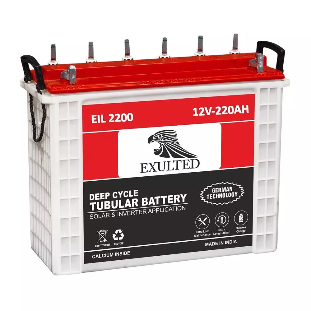 EXULTED Tall Tubular Battery German Technology 12 V Voltage