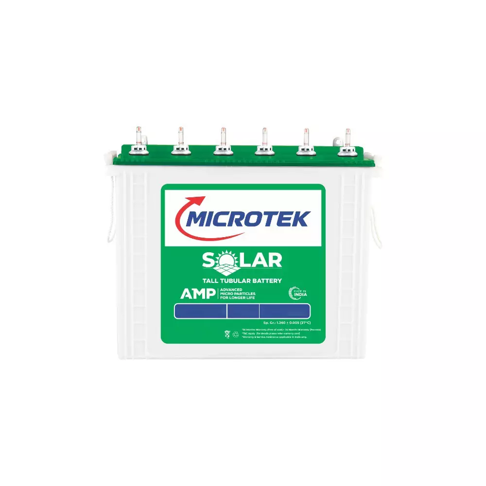 Microtek Tall Tubular Solar Battery 150 Ah 12 V Surface Mounted for Home, Office, 899-BAS-3615