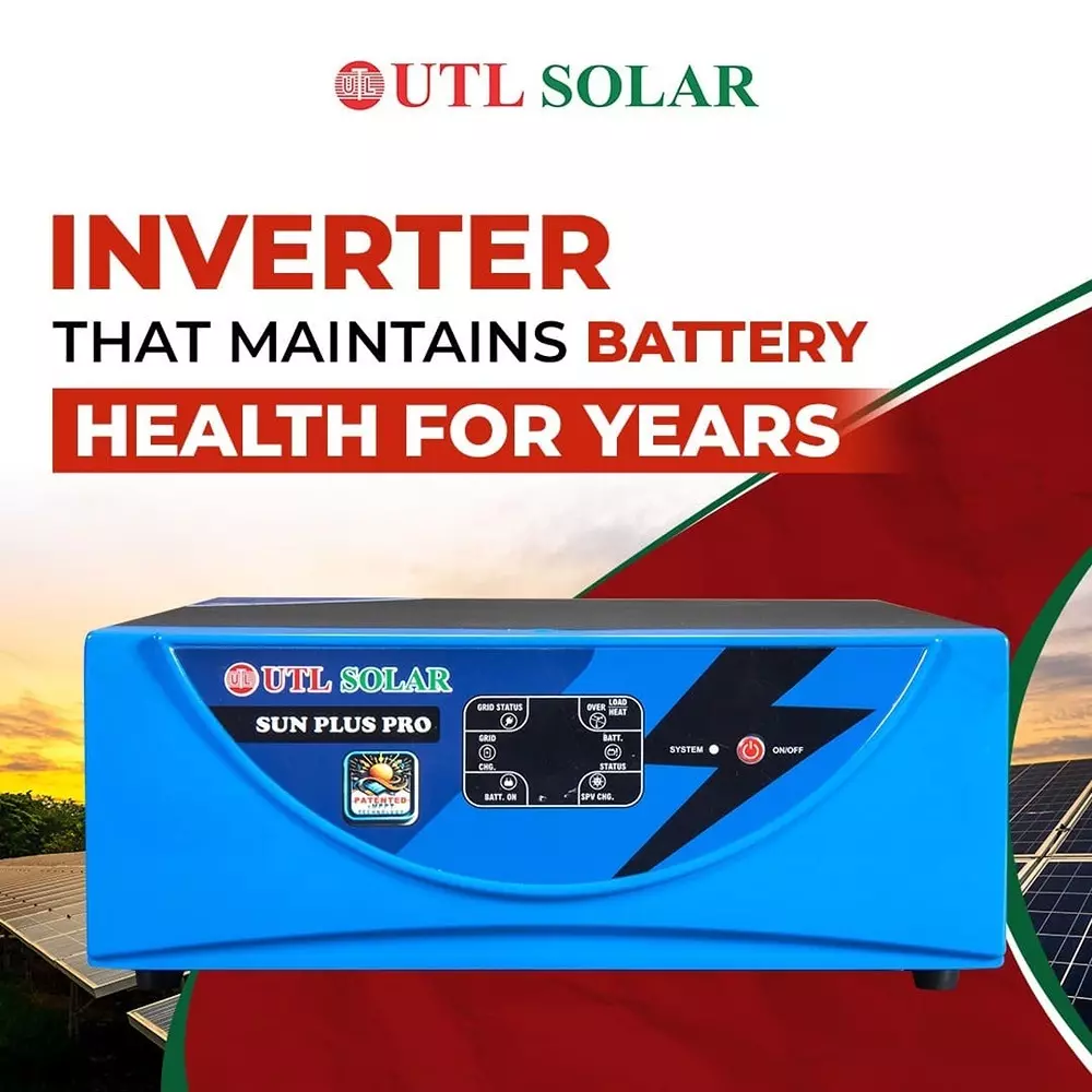 UTL Sun Plus Pro 1020 Solar Inverter 200 Ah Hybrid 900 VA Rating Cooling Fan