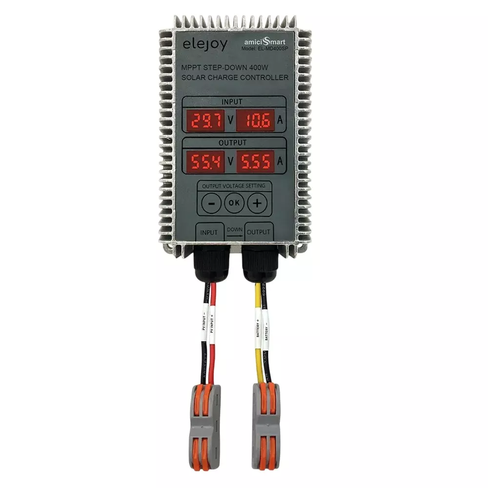 amiciSmart Solar Charge Controller with Step-Down Module 400 W MPPT 97 % Efficiency, 1xMPPT-SOLAR-WTRPROOF
