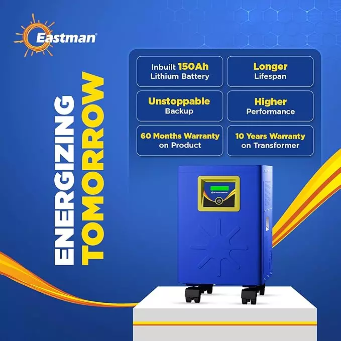 Eastman 1000 VA Plug and Play Solar Inverter with 150 Ah Lithium Battery, Solar Access 1000-12.8V