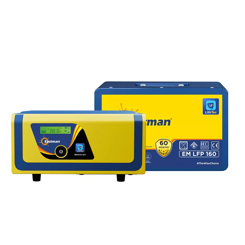 Eastman HUPS + Inverter Battery 1500+100 Capacity 12 V Lithium Iron, EM-LFP-160