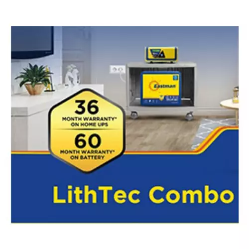 Eastman HUPS Lith Tech Combo 1200VA/12V Inverter with 100Ah Lithium Battery, EM-LFP-160