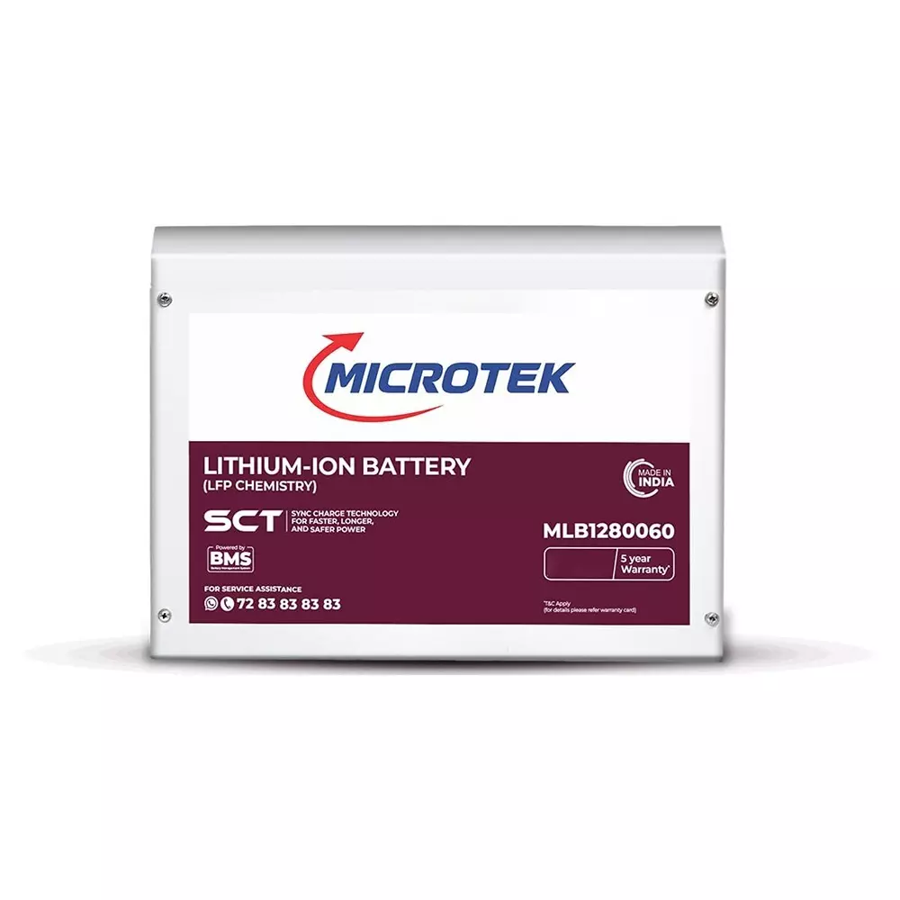 microtek-solar-pcu-inverter-with-lithium-battery-combo-128-kwh-battery-energy-prismatic-lifepo4-battery-cell-type-1000-va-inverter-capacity-12-v-nominal-battery-voltage-pure-sine-wave-with-mppt-technology-899-511-1170-899-ba2-1210