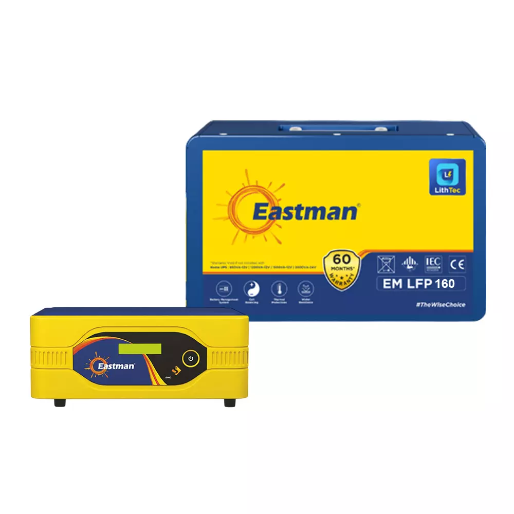 Eastman HUPS Inverter with Lithium Battery Combo 850 W Input Power 150 Ah, Lith Tec 850 VA / 12 V + EM-LFP-160