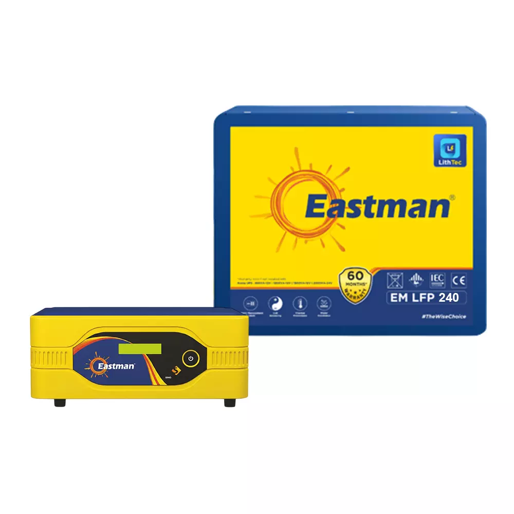 Eastman HUPS Inverter with Lithium Battery Combo 850 W Input Power 100 Ah, Lith Tec 850 VA / 12 V + EM-LFP-160