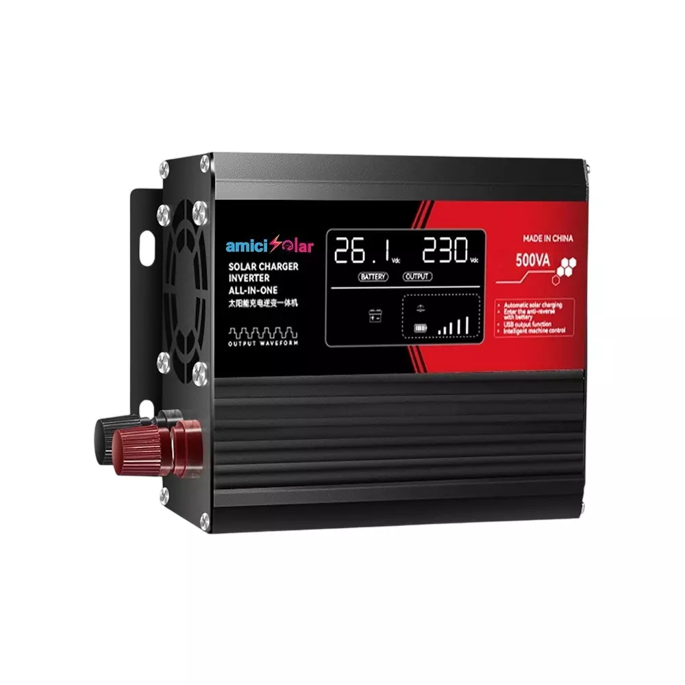 amiciSolar Off-Grid Solar Inverter PWM Controller 300 W 12V DC to 220V AC Modified Sine Wave Converter LED Display, 1xDIY-DC-AC-INV-300W