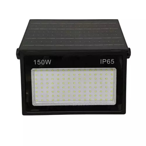 SCUBE Emerald Series Int 150 W Solar LED Flood Light 5 V/10 W Monocrystalline Panel 6500K Cool White IP65 Rating