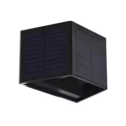 Scube Solar Trapzium Wall Light 5 W Power Black Wall Mounted ABS for Outdoor Use