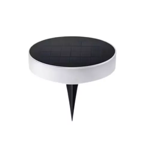 Scube Solar Deck Light 3 W Power Round Black & White ABS for Outdoor Use