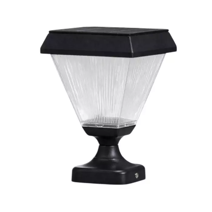 Scube Type 2 Solar Garden Pillar Light 10 W Power Black & White ABS for Outdoor Use