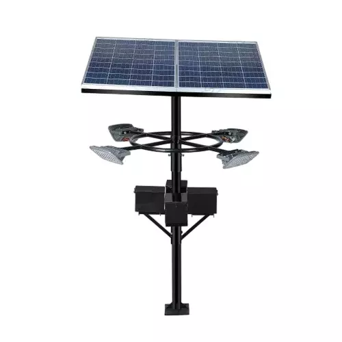 ielecssol 50 W LED Solar High Mast with Flood Light 12.8 V/60 Ah (Each) Battery Capacity IP65 Cool White for Outdoor Use