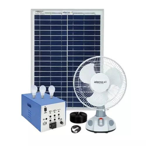 ielecssol 3 W Solar Home Lighting System + 40 W Solar Panel 12.8 V/24 Ah Battery Capacity Included Cool White for Outdoor Use