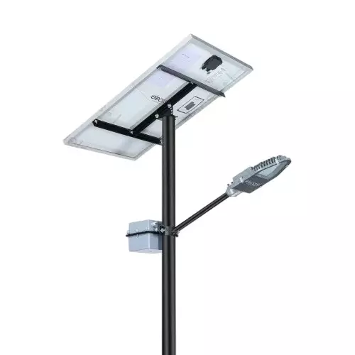 ielecssol 60 W Techno Standalone Solar LED Street Light + 200 W Solar Panel 12.8 V/66 Ah Battery Included MPPT Cool White for Outdoor Use