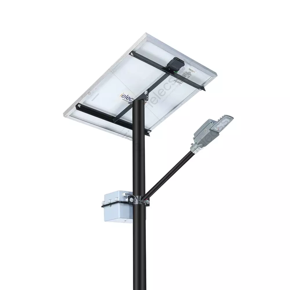 ielecssol 12 W Orion Standalone Solar LED Street Light + 40 W Solar Panel 12.8 V/12 Ah Battery Included MPPT Cool White for Outdoor Use