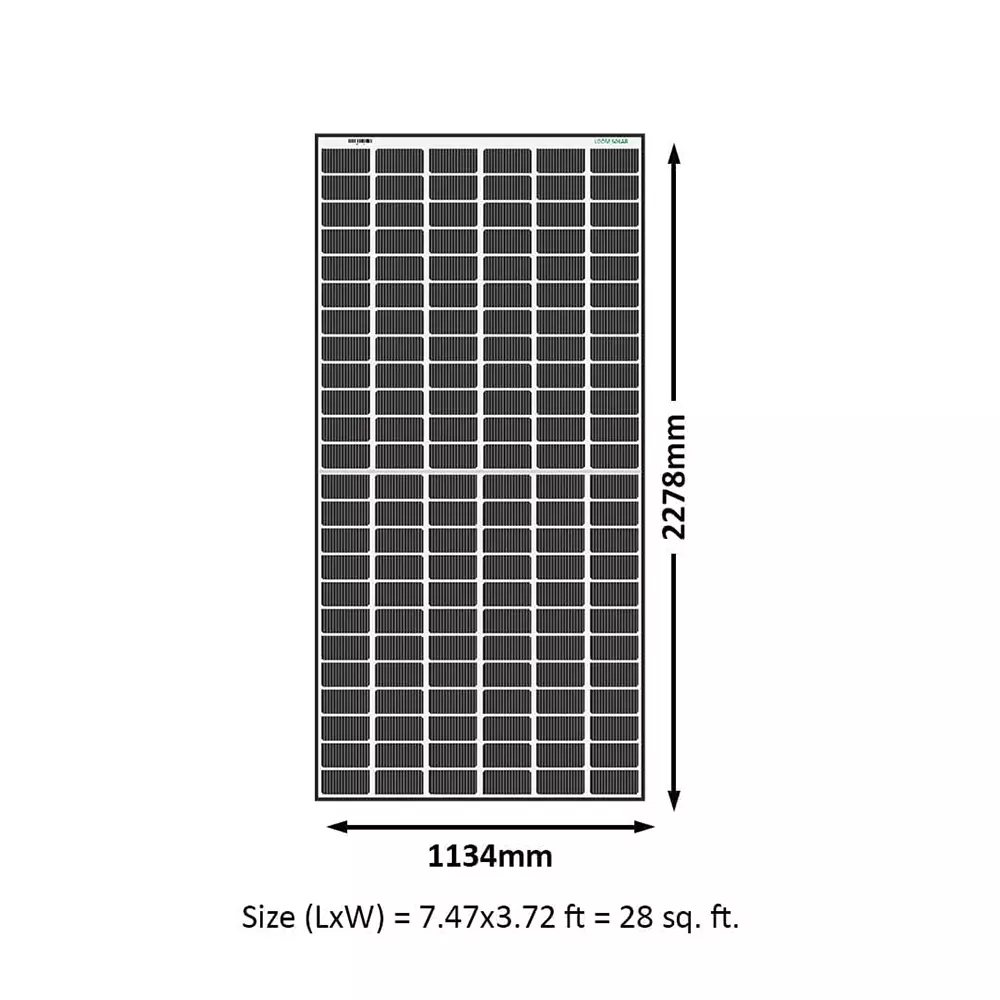 Eastman 585W Bi-Facial Monocrystalline Topcon Solar Panel (Pack of 2) – Half-Cut 144 Cells, Non-DCR, High Efficiency