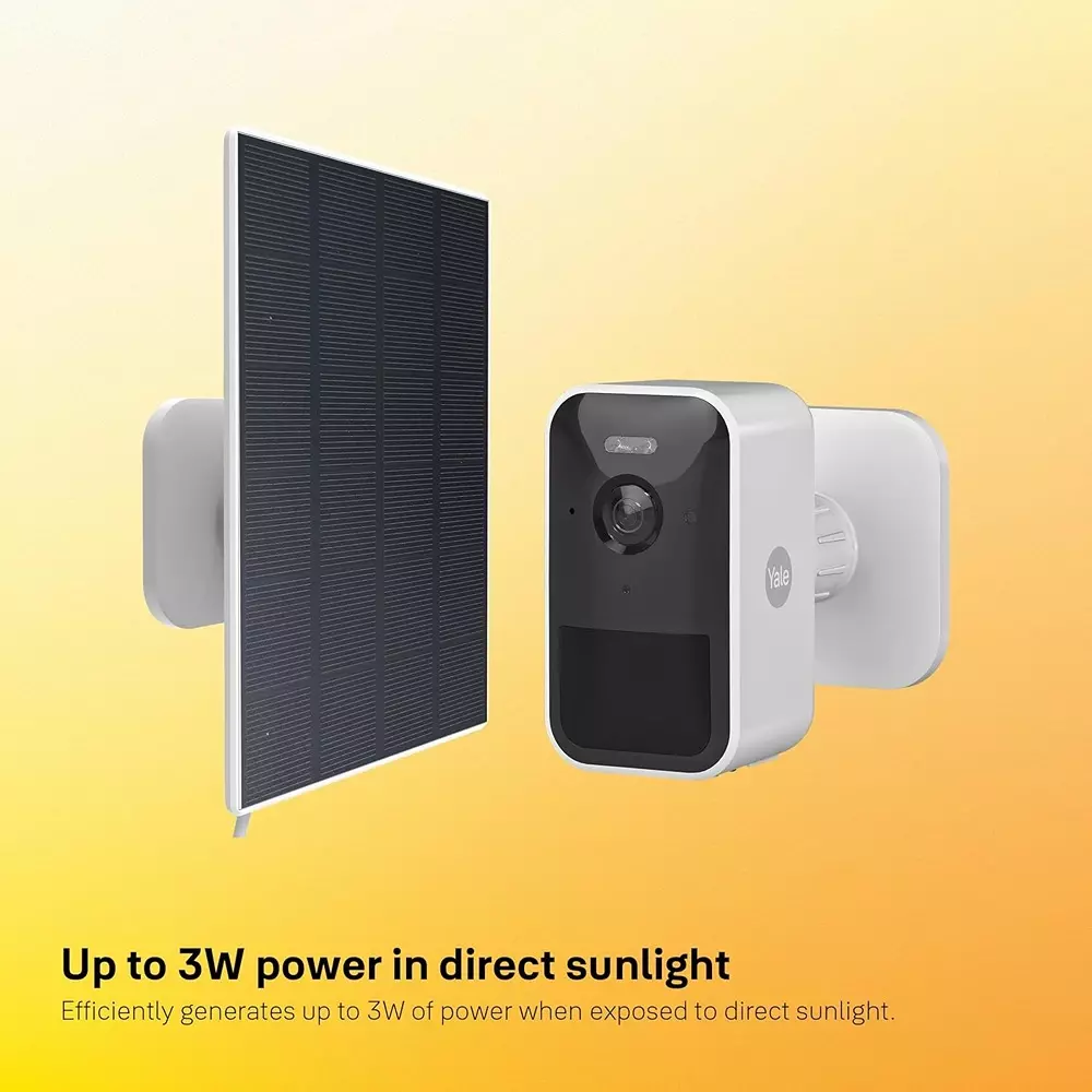YALE Solar Panel Charger 2 m USB cable Weather Resistant For Smart Outdoor Camera
