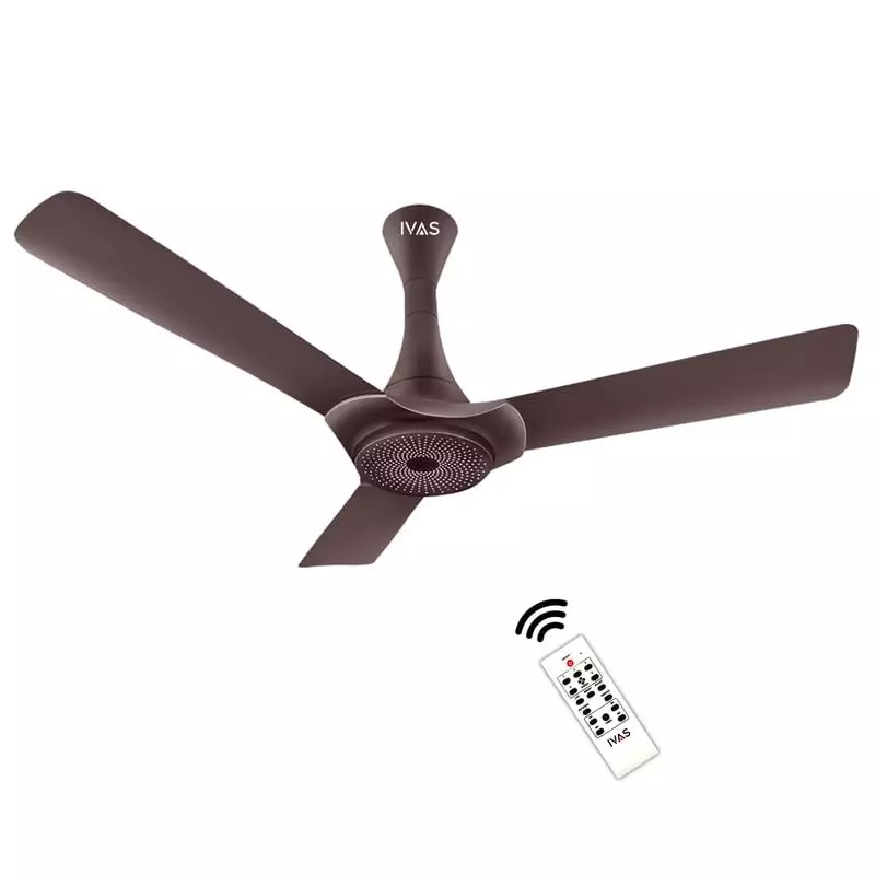 IVAS Magnus 3 Blades BLDC Ceiling Fan with Remote 31 W Power 1200 mm Sweep Size Corded Electric Espresso Brown LED Lights Ceiling Mount