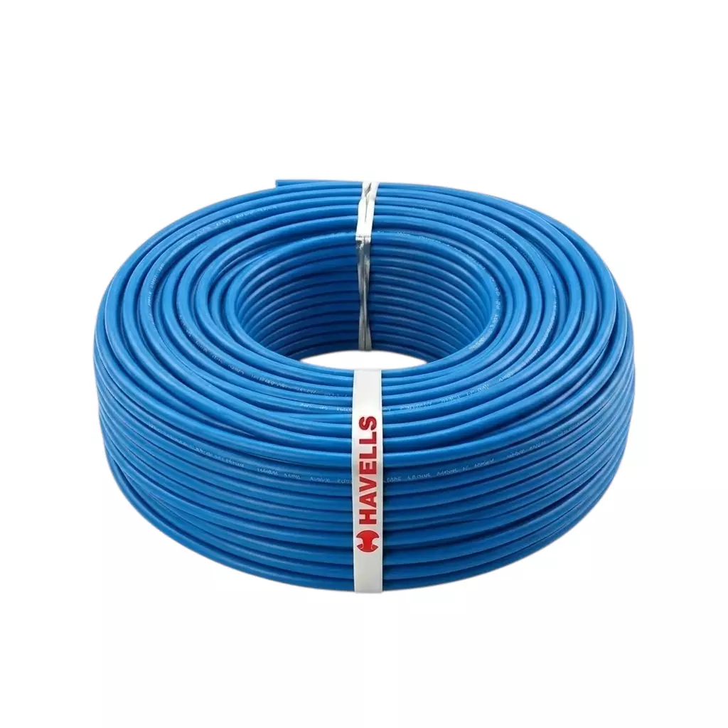 Havells Solar Cable Annealed Tinned Copper Conductor 4 sq mm Nominal Area Blue Color, WHBGGBBG14X0 (Roll of 1000 m)