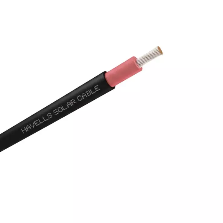 Havells Solar DC Cable Annealed Tinned Copper Conductor Cross-linked Polyolefin Zero Halogen Insulated 1000 m Black, WHBGGZBKG16X0