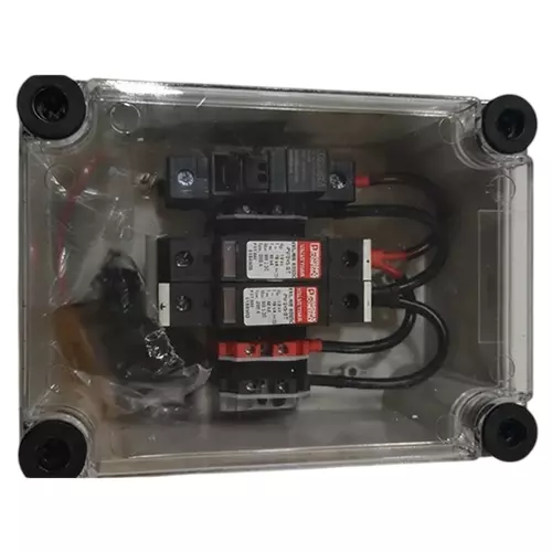 ielecssol DCDB 1 in 1 Out with Fuse & SPD Polycarbonate/ABS 2 Pole IP65 for Indoor & Outdoor Use