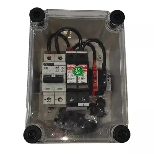 ielecssol DCDB 1 In 1 out with MCB & SPD 10 kW Polycarbonate/ABS 2 Pole IP65 for Indoor & Outdoor Use