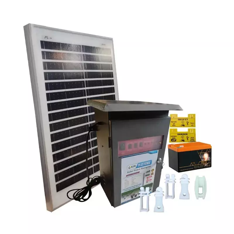 Urja Power Fence Solar Zatka Machine Kit Heavy Metal 18 Kv Power 90 Acre Cover Area, CPF100