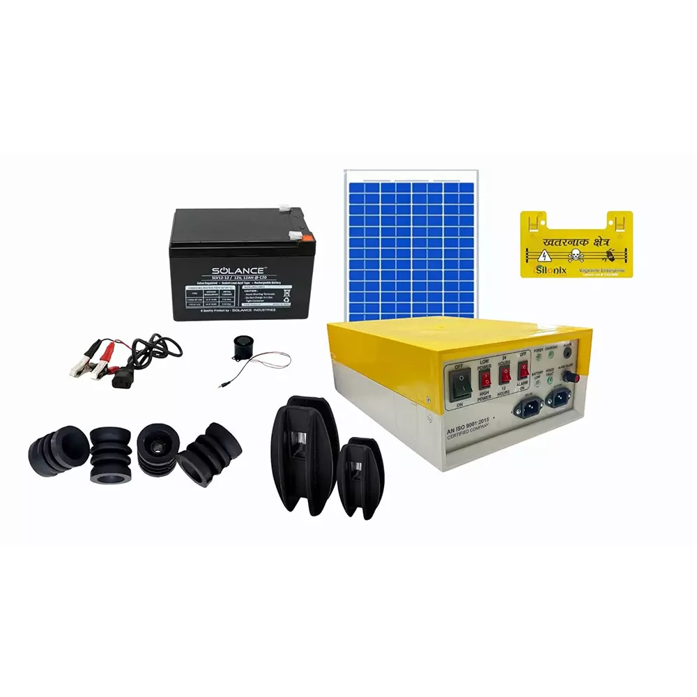 Uttam 10 kV Solar Jhatka Machine Fence Energizer Kit