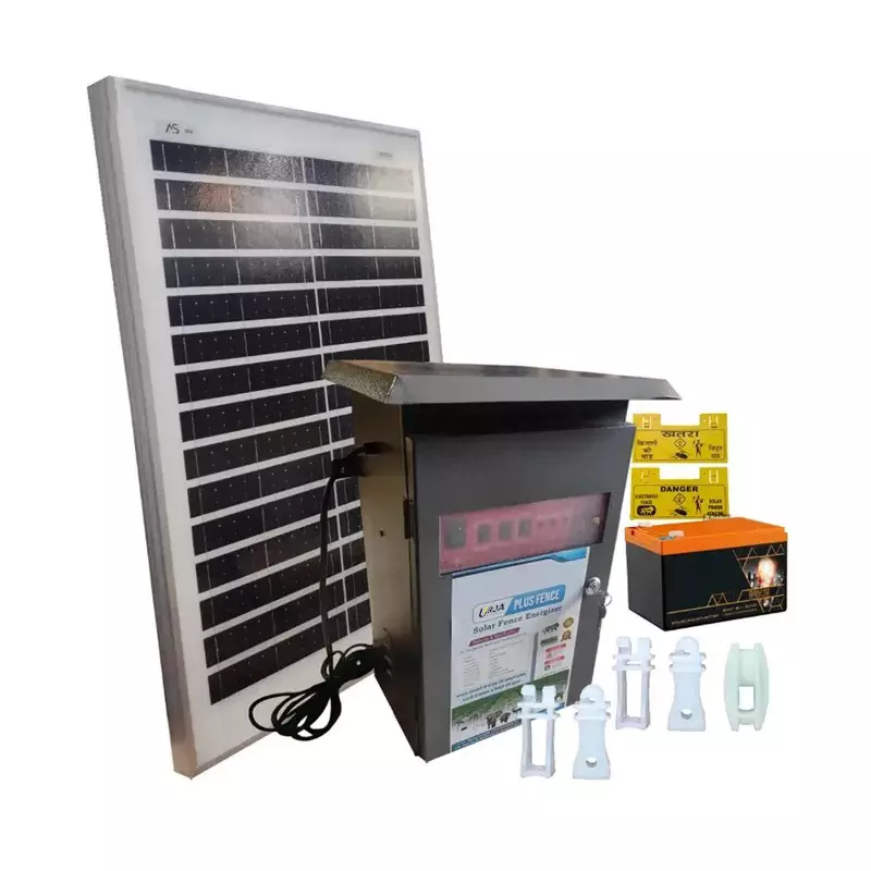 Urja Power Fence Solar Zatka Machine Kit Heavy Metal 15 Kv Power 50 Acre Cover Area, CPF50